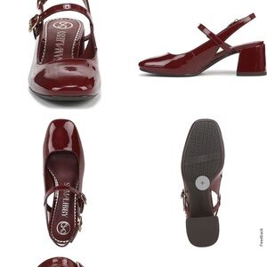 BurgundySam & Libby  Women's block Heels sling back 8